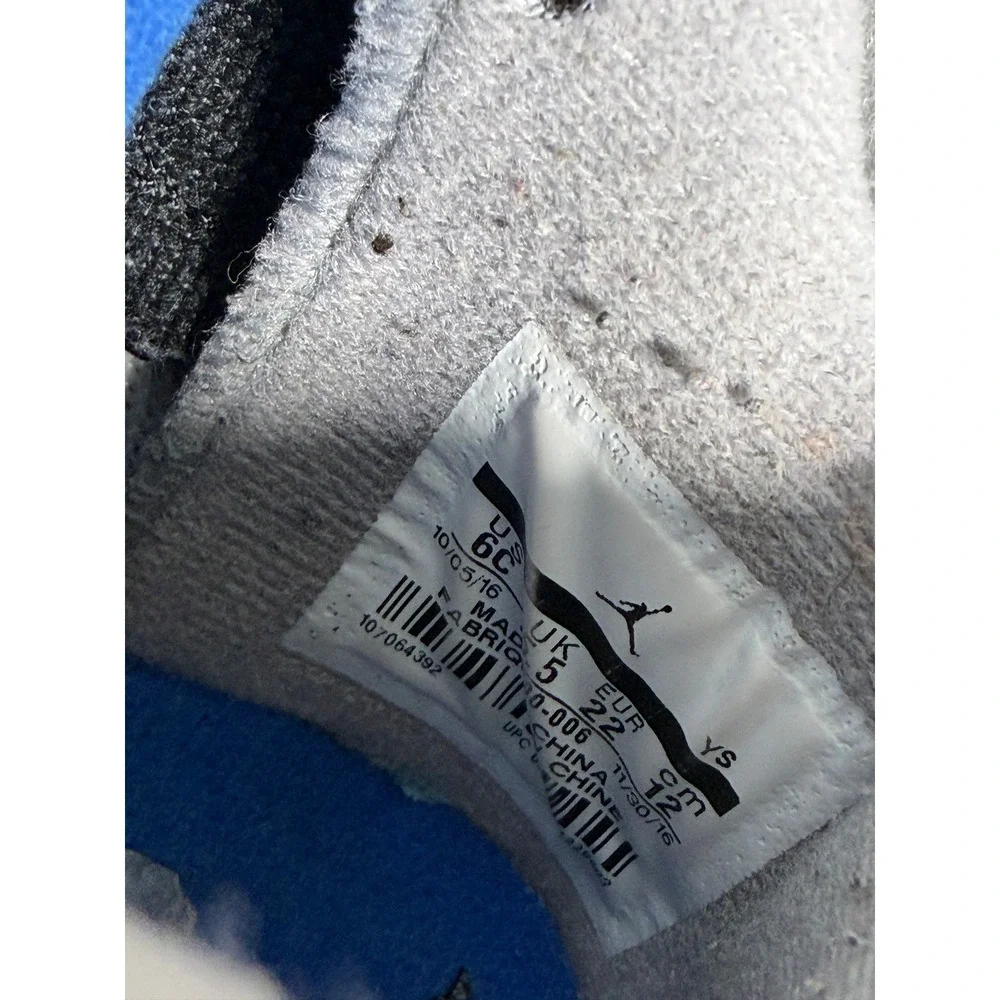 Jordan 4 Retro Black Royal Blue Toddler Shoes Size 6C